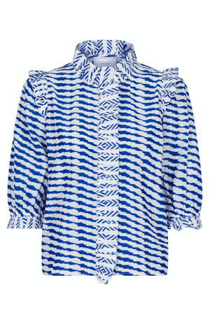 Chacha Graphic Blouse - Blue
