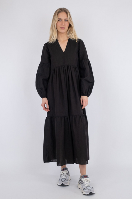 Klaudia Linen Dress - Black