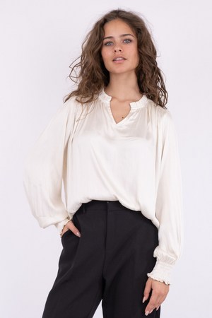 Lucie Satin Blouse - Off White