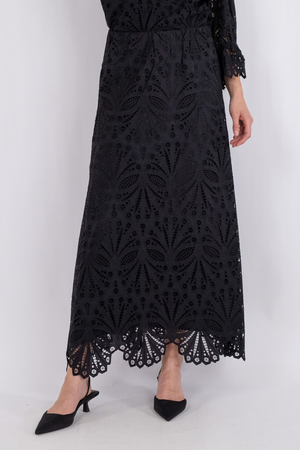 Daia Embroidery Skirt - Black