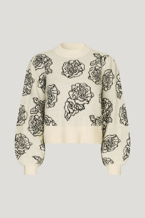 CHERIKA Sweater - Creme Embroidery