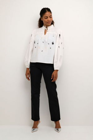 KAlilly Frill Blouse - Optical White