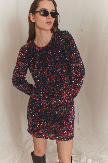 Paulette Dress  - Multicolour Sequins