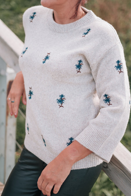 KAjoan Knit Pullover - Sand Melange Flower