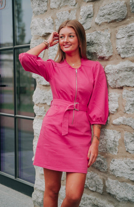 ALLANA Dress - Shocking Pink