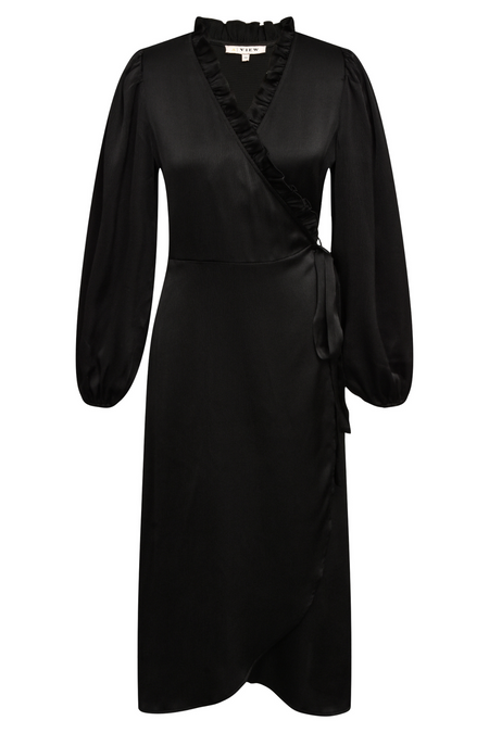 Peony Long Sleeve Dress - Black