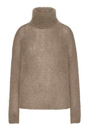 Livia LS Roll Neck Pullover - Brown