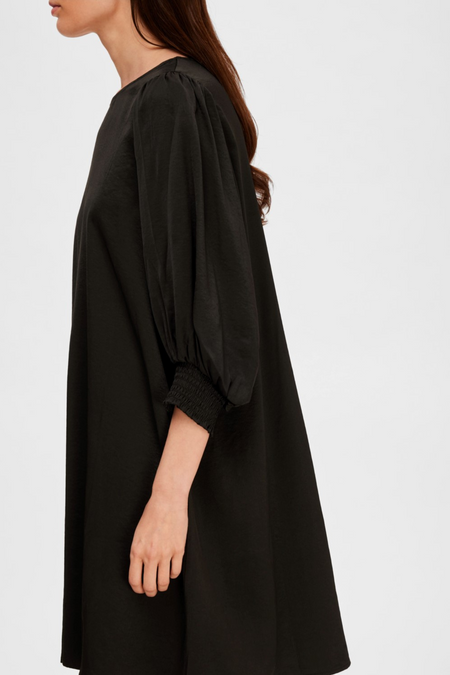 SLfreya 3/4 Short Dress  -  Black