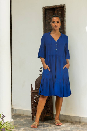 Curly Sue Dress - Moroccan Blue
