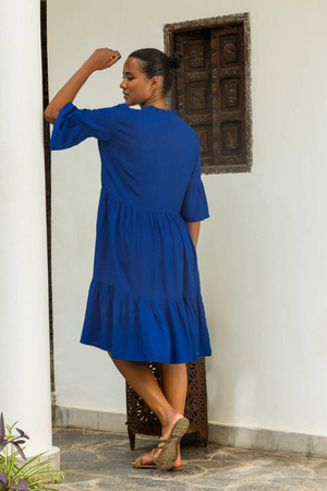 Curly Sue Dress - Moroccan Blue