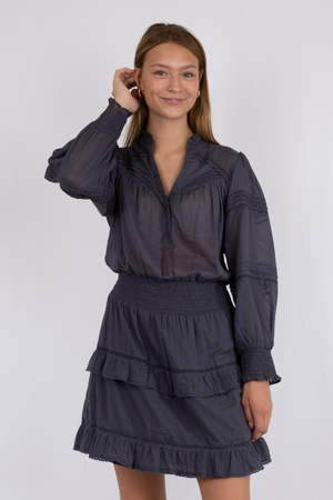 Milan S Voile Dress - Dark Grey