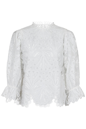 Adela Embroidery Blouse - Off White