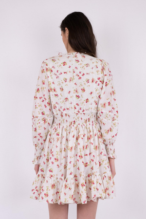 Daffodil Embroidery Dress - White