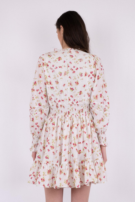 Daffodil Embroidery Dress - White