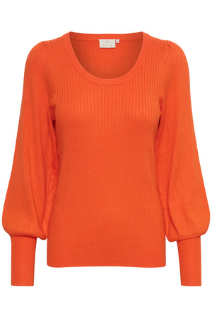 KAdora Knit Pullover - Vermillion Orange
