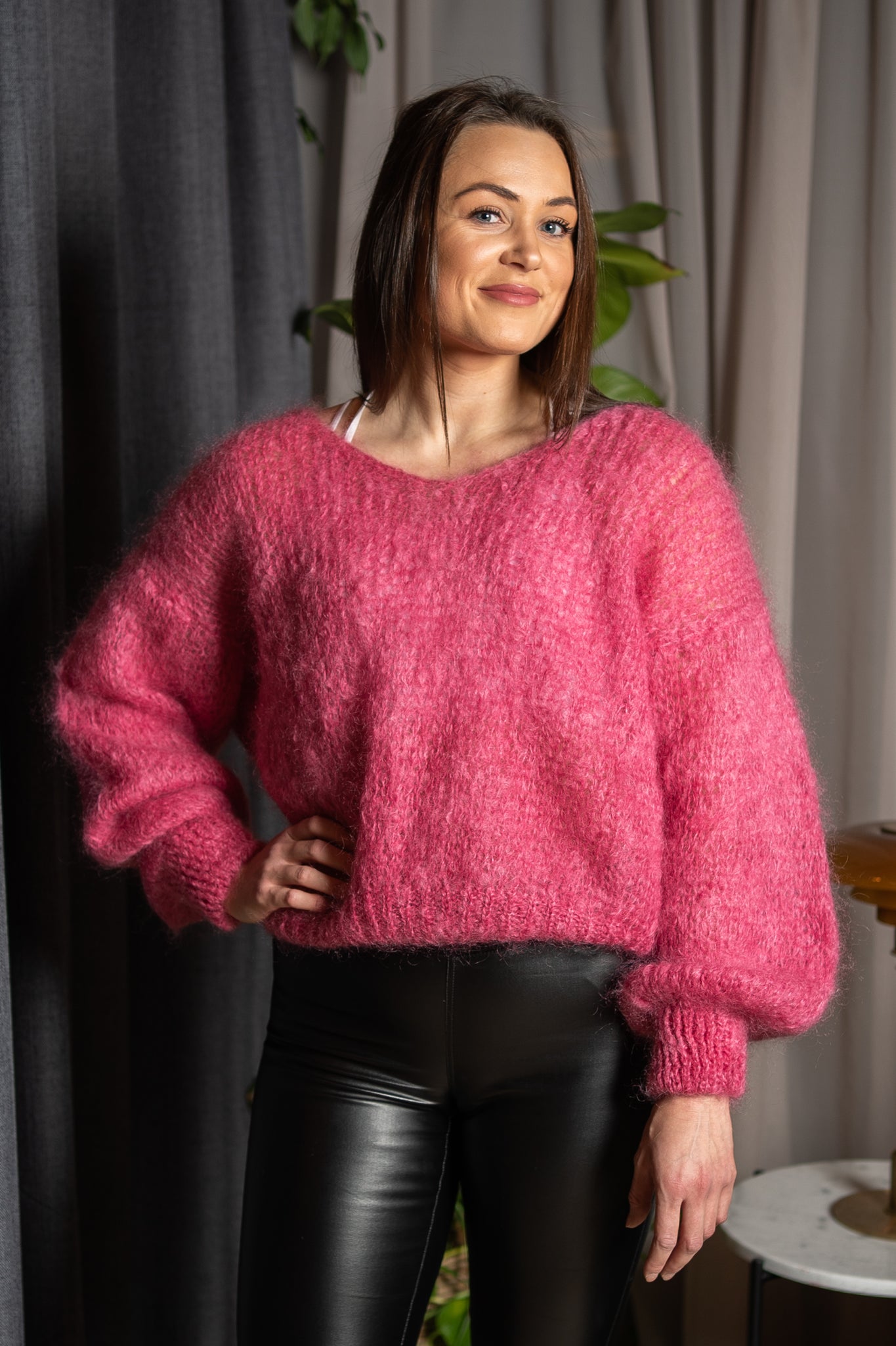 American Dreams - Milana LS Mohair Knit - Pink - Overlo Fashion